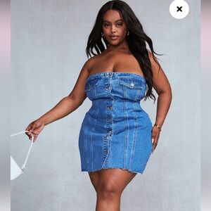 Denim Strapless Dress